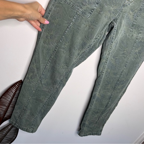 Anthropologie Womens Pants The Wanderer Green Floral Cargo Utility C14 - Picture 7 of 9